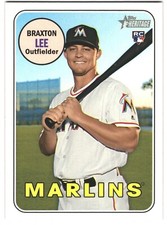 2018 Topps Heritage High Number Braxton Lee Rookie Miami Marlins #506