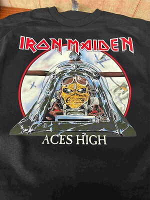 Iron Maiden - Aces High Live To Fly Black T-Shirt Size S to 2XL
