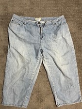 Vintage LL Bean Capri Jeans Light Wash Pima Cotton Classic Straight Fit 16W