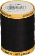 Gutermann Natural Cotton Thread Solids 876Yd, Black
