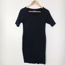 Bump Start Womens Size Small Black Ribbed Little Black Dress Maternity Stretch