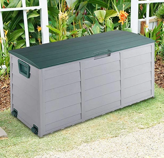 OUTDOOR GARDEN PLASTIC STORAGE SEAT UTILITY CHEST CUSHION SHED BOX TOOLS - Image 2 of 4