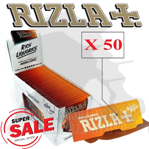 Rizla Liquorice Cartine Corte Cartine 70mm 50 Libretti Prodotto Originale