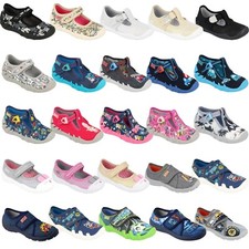 Befado Mädchen Kinder Hausschuhe Klett Textilschuhe Ballerinas Baby