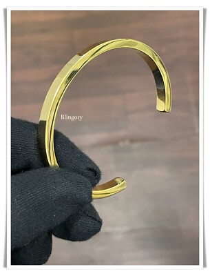 18k Solid Gold Luxurious Style Premium Quality 6mm Cuff Bracelet For Men 