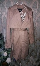 Nasty Gal Mac Trench Military S Khaki Brown Dip Hem 