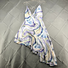 Fashion Nova Dress Size 1X Multicolor Agate Geode Pattern Asymetrical Sleeveless
