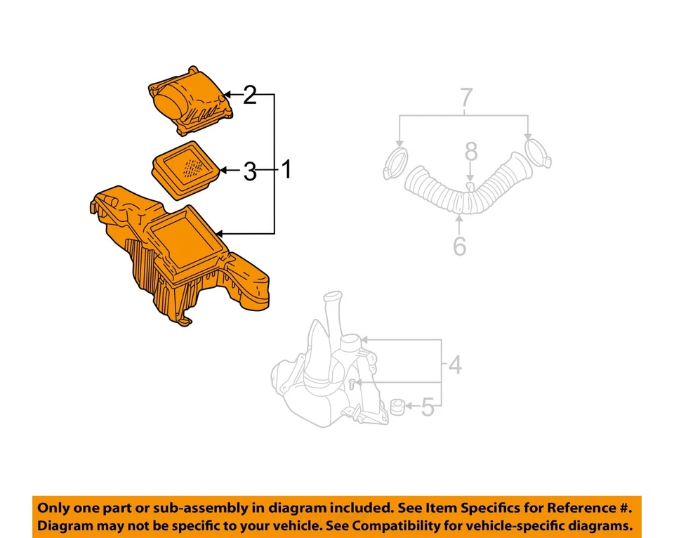 Conjunto de filtro de aire usado se adapta a: Pontiac Sunfire 2005 grado A Foto 3 de 4