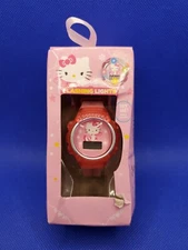 Sanrio Hello Kitty LCD Watch Flashing Light Digital Wristwatch Pink Band