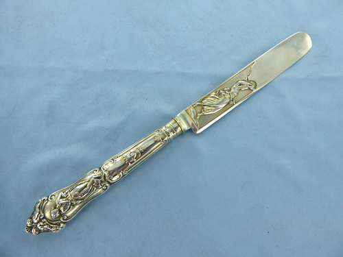 AN ANTIQUE STERLING SILVER CANOVA PATTERN DESSERT KNIFE,LONDON 1859. - Picture 2 of 14
