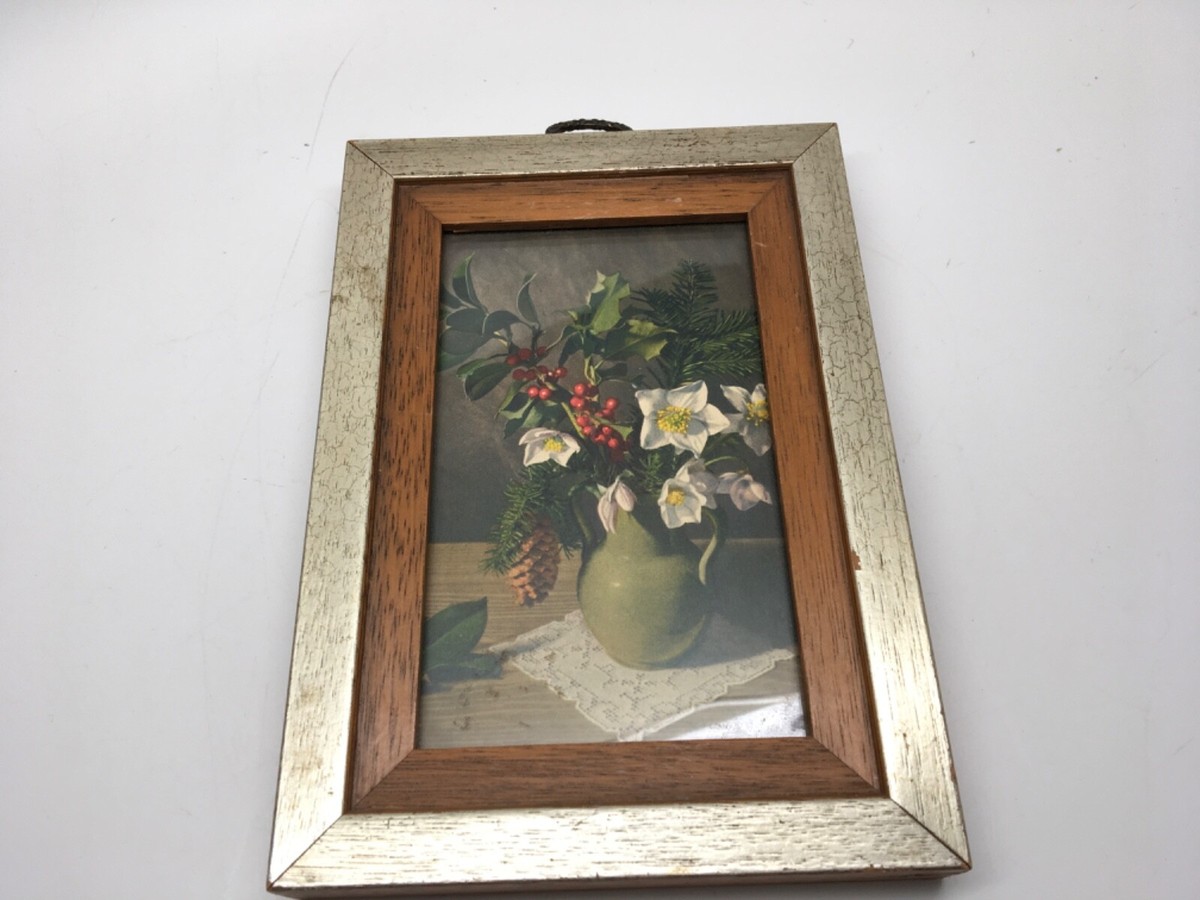 VTG CRAFTED BY FRANKLIN Framed Art Print w Glass #4796 “Vase w