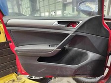 15-19 Volkswagen Golf 4dr Hatchback Front Door Panel Black Leather Left Side Oem