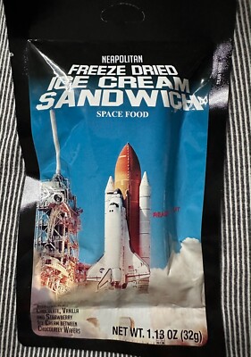 Astronaut Food Freeze Dried Ice Cream Neapolitan Sandwich Choc-Vanill-Strawber