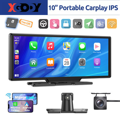 NEW portable 10.26inch Wireless Apple Carplay Android Auto Touch Car Dash Cam