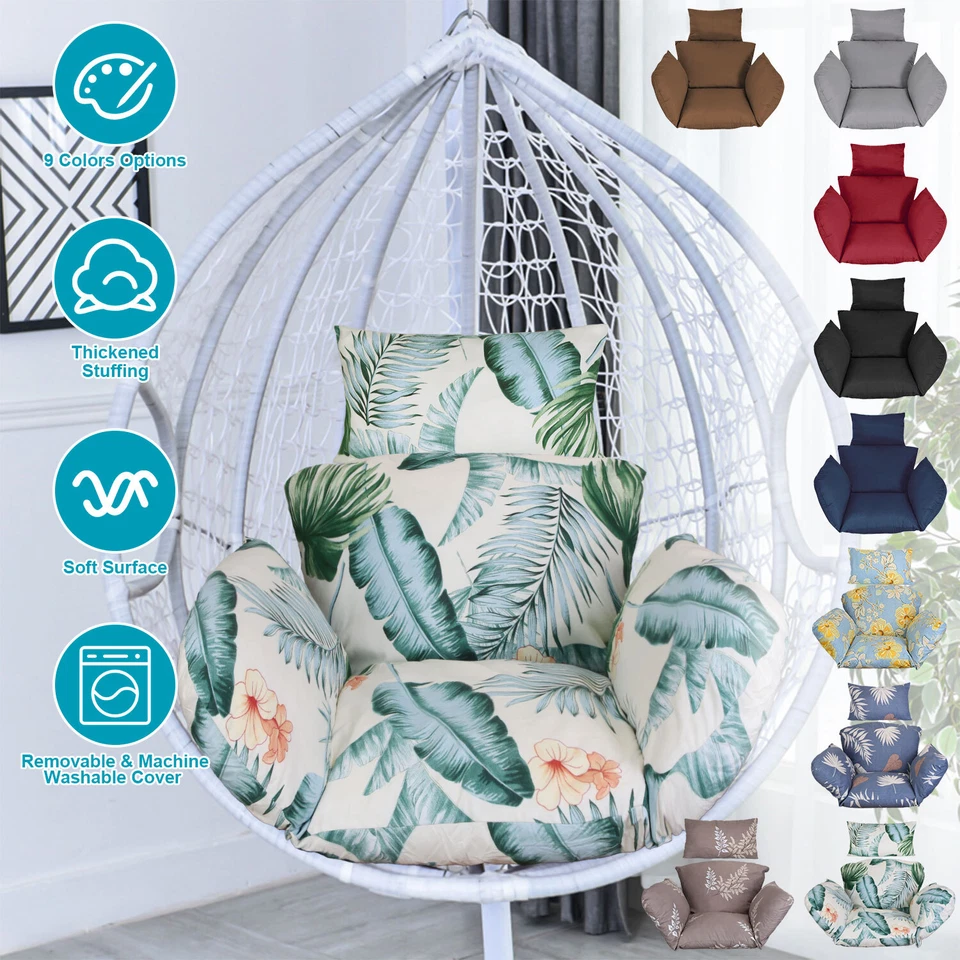 Soft Hanging Egg Swing Seat Chair Cushion Pad Garden Patio Thick Hammock Pillow - Image 2 of 4
