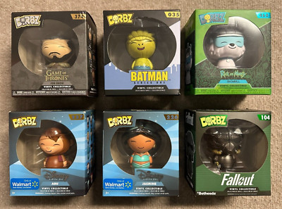 Funko Dorbz Lot of 6 Figures Disney Game of Thrones Batman Rick & Morty Fallout
