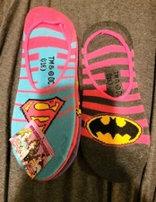 4 Pack DC Comics Women's Cartoon NS Socks - Batman, Superman, and Wonder Women