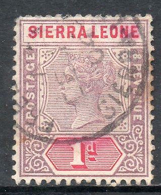 SIERRA LEONE USADO 1896 SG42 1d Malva y Carmín aburridos - Imagen 1 de 1
