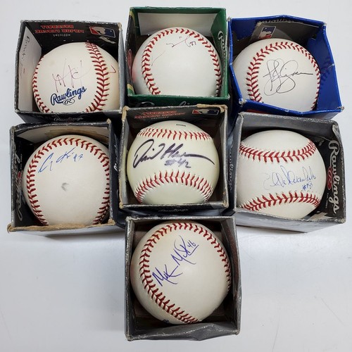 Lot of 7 Autographed Baseballs Rawlings Unknown Autographs No COA eBay