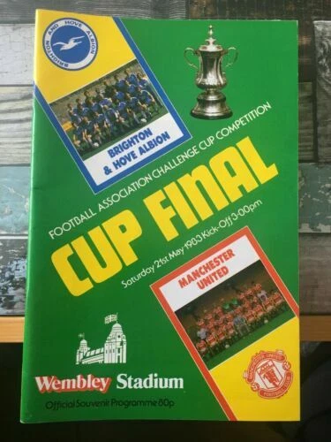 Away Teams Manchester United Football FA Cup Fixture Programmes (1980s)