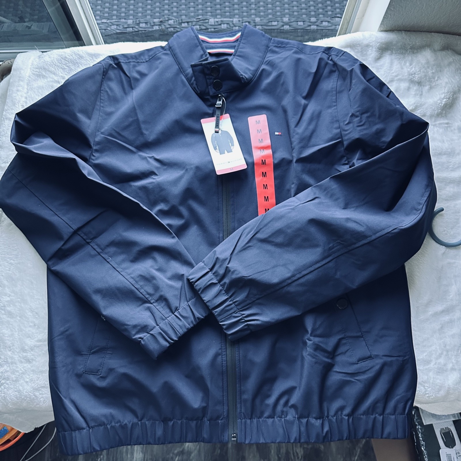 Tommy Hilfiger Men's Navy Lightweight Windbreaker Jacket Size M Full Zip