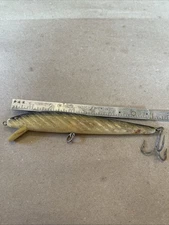 Vintage Rebel Floater Minnow 7" Fishing Lure Plastic Bill Black Green Muskie