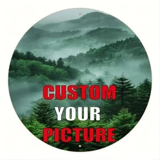 Customizable Round Aluminum Sign 8x8 Inch Family/Pet Photo