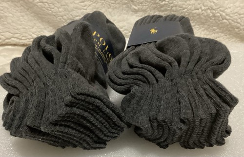 Ralph Lauren Polo Classic Sport 6 Pack Half Cushioned Sole Men’s Socks Gray/Red - Picture 4 of 6