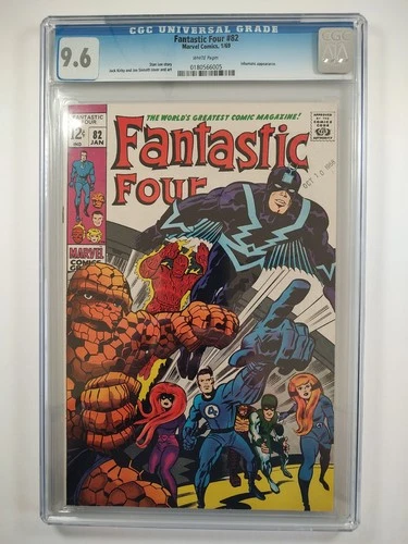 Fantastic Four #82, CGC 9.6 WP, Marvel 1969, Kirby Cvr, Inhumans, 1/48 on Census