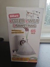 65-PK Drawstring Cat Litter Liner Bags -3.5 Gal Litter Box Replacement Waste Bag