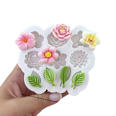 Kleine Garten Blumen Silikon Fondant Schokoladenform Tortendekoration | Zucker