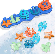 Silicone Baby Bath Toys   Stackable, Shape-Sorting Floating Set with 10 Mold-Fre