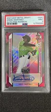 2021 Leaf Metal Draft Baseball AUTO PINK RAINBOW / 20 ANGEL MARTINEZ PSA MINT 9