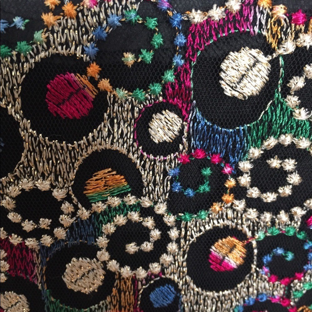 Cache Multicolor Top with attached Black Skirt Pr… - image 3