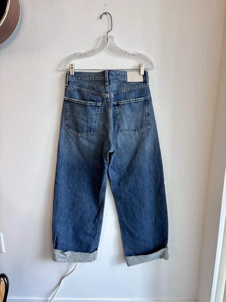 Citizens Of Humanity Ayla Baggy High Rise Wide Leg Jeans Brielle Rolled Hem 26 - Image 4 of 4