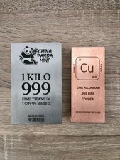 1kg Copper Bar & 1kg Titanium Bar Fine Bullion Bar investment ( 2 pack )