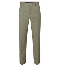 Skopes Men's Tailored Fit Suit Trouser Herringbone Jude in Sage Waist 32 to 56