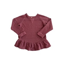 Childhoods Dots On Sangria Peplum Crew Sweatshirt Size 6/7