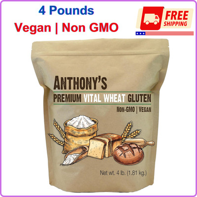 Anthony's Vital Wheat Gluten, 4 Pound, Vegan, Non GMO, Keto Friendly, Low Carb