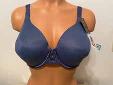 NWT Vanity Fair Back Smoothing Underwire T-Shirt Bra #76380 Blue Size 38C