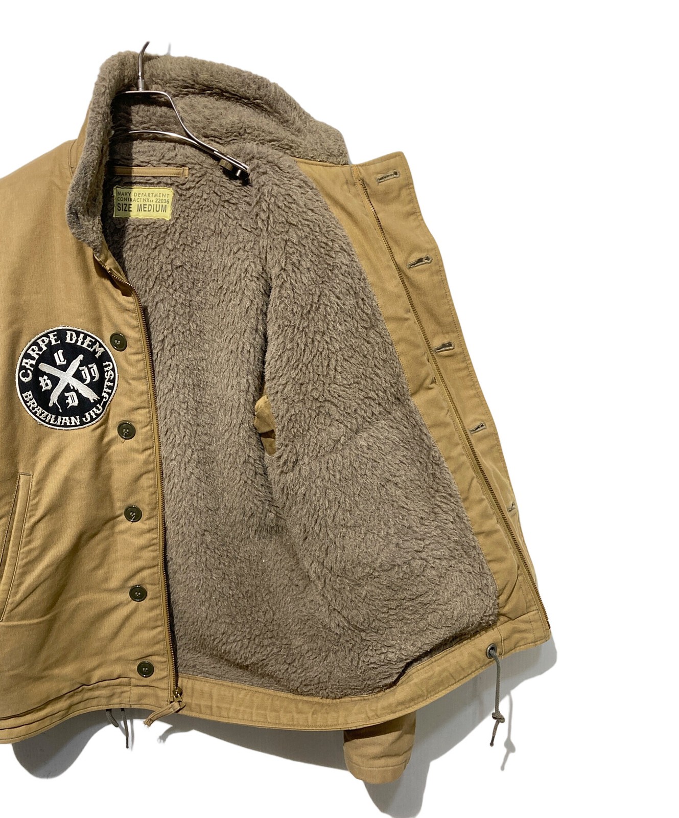Buzz Rickson Patch N-1 Deck Jacket Beige Mens Siz… - image 4