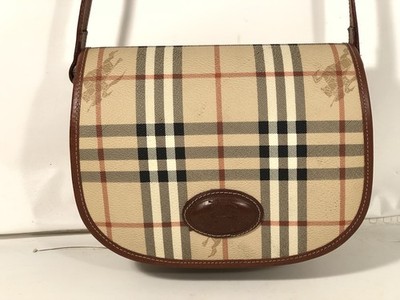 Burberry Nova Check Shadow Horse Crossbody Shoulder Bag PVC