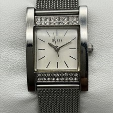 Guess Womens Watch 22mm White Dial Stainless Mesh Crystal U0121L1 New Battery