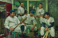 New York Yankees Legends Locker Room Classic Baseball Poster Reprint