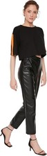 Women High Waist Straight Leg Cigarette Pants Trousers (UK SIZE 6)