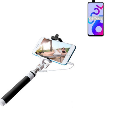 Für Coolpad Cool 6 Selfiestick Selfie Stange keine Batterie nötig schwarz