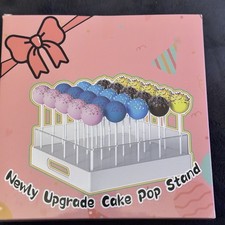 Cake Pop Stand Kit White Acrylic Display Holder 100 Sticks Bags Twist Ties New