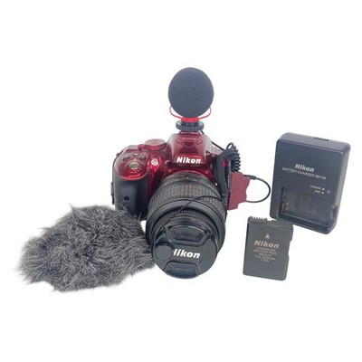 Nikon D5300 24.2MP Camera Body w/ Lens DX 18-55mm VR, SD, Battery & charger, Mic