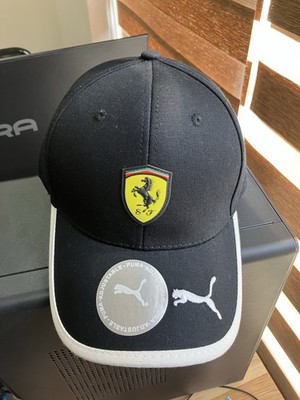 Ferrari Scuderia F1 Team Puma Black Baseball Cap Classic Logo Adjustable Hat NWT