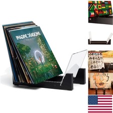 Shatterproof Vinyl Record Display Unit - Modern Wood  Acrylic for 12" LPs